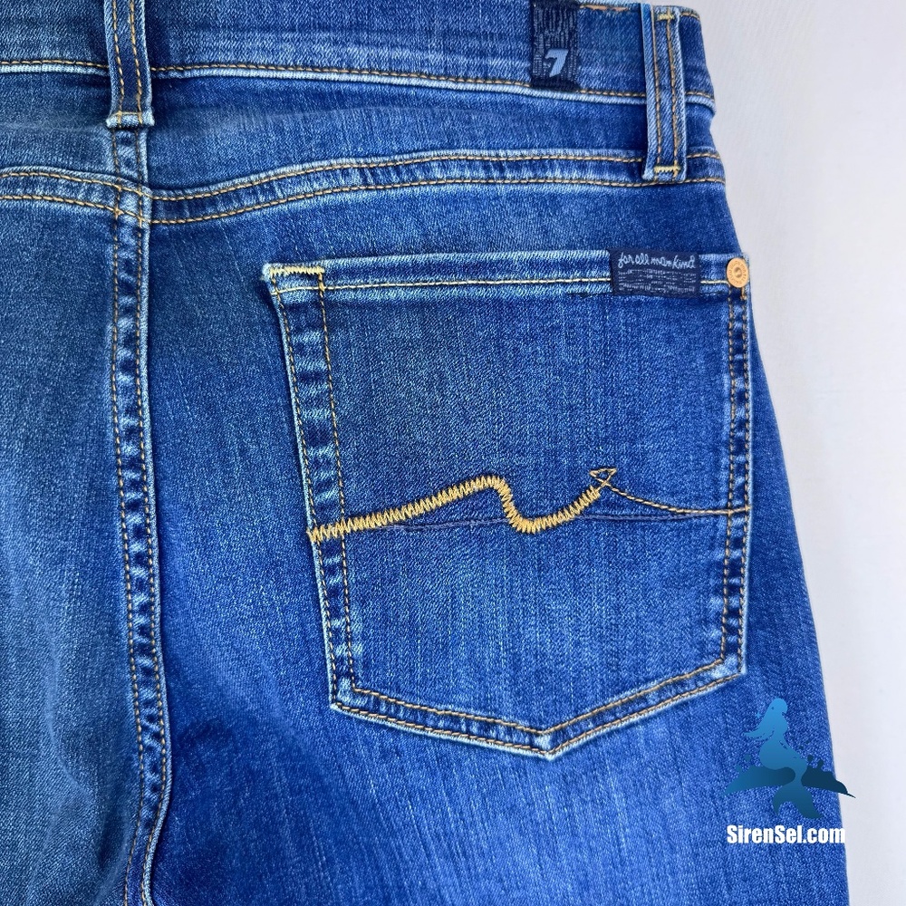 1233 7 For All Mankind Gwenevere Skinny Jeans - Size 30 - Blue - Picture 10 of 16